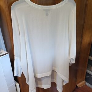 Eileen Fisher Cream  Silk Crepe de Chine Top